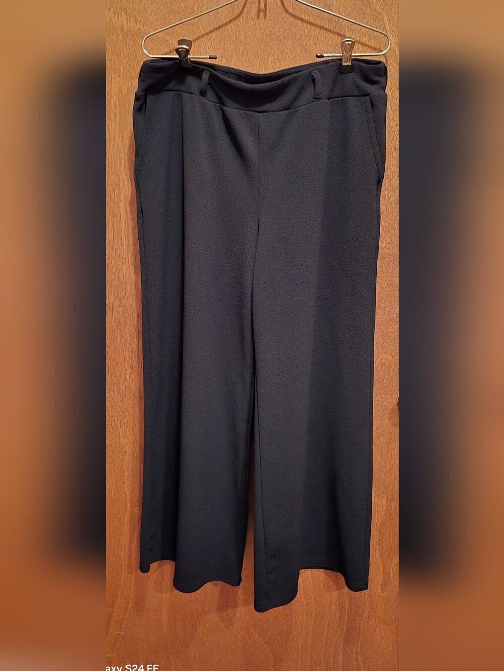 Terra & Sky Black Wide-Leg Dress Pants - Petite